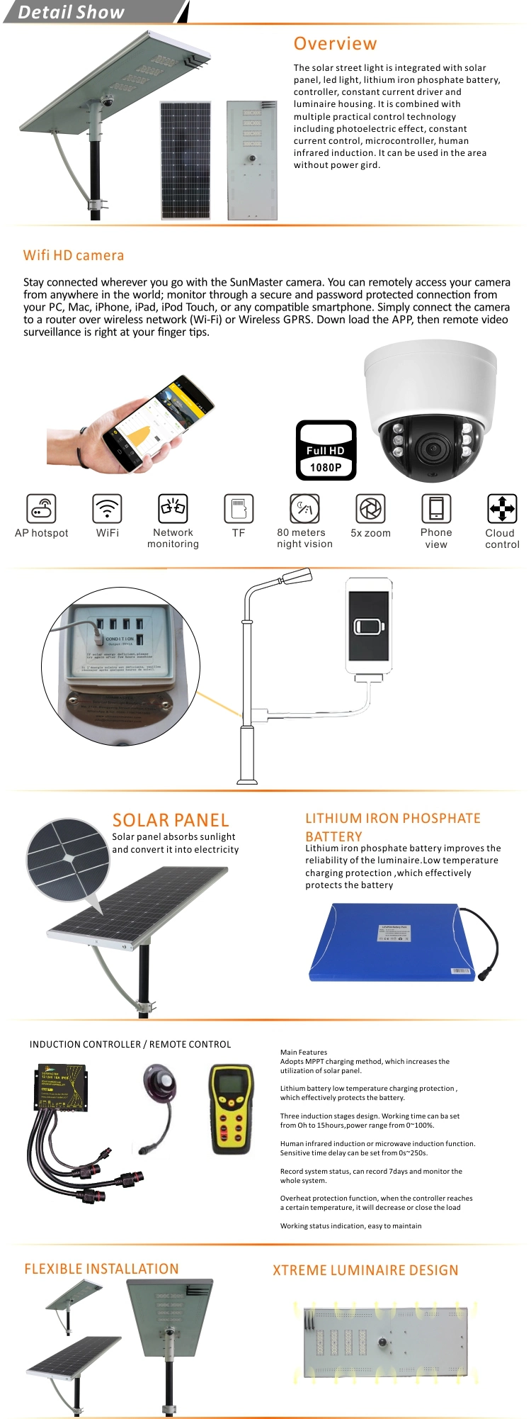 All IP65 Outdoor Solar Energy System Street Light All in One Integrated LED Solar Street Light 6V SMD Modern High Pow