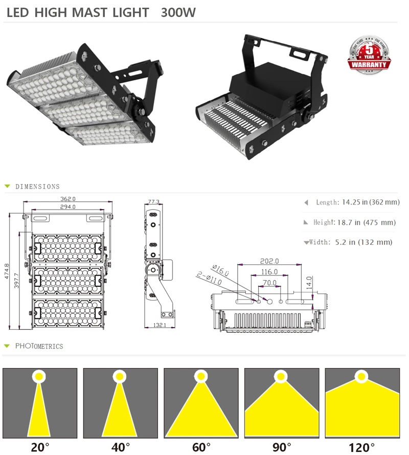 Stainless Steel Bracket SMD Solar LED Flood Light for Outdoor Football Field Stadium Tennis Sport Court High Mast Lighting 100W 200W 300W 400W 600W 800W 1000W