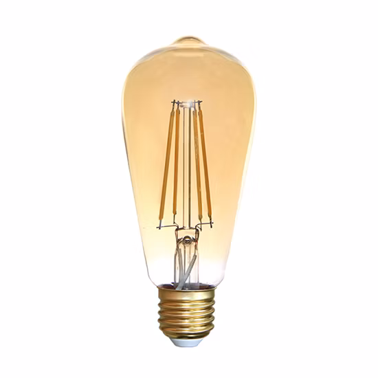 St64 Edison LED Filament Bulbs E27 Amber Glass 4W 2200K/2400K Vintage LED Bulb Light